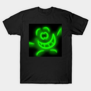 Creature funny movie neon green big green smile T-Shirt